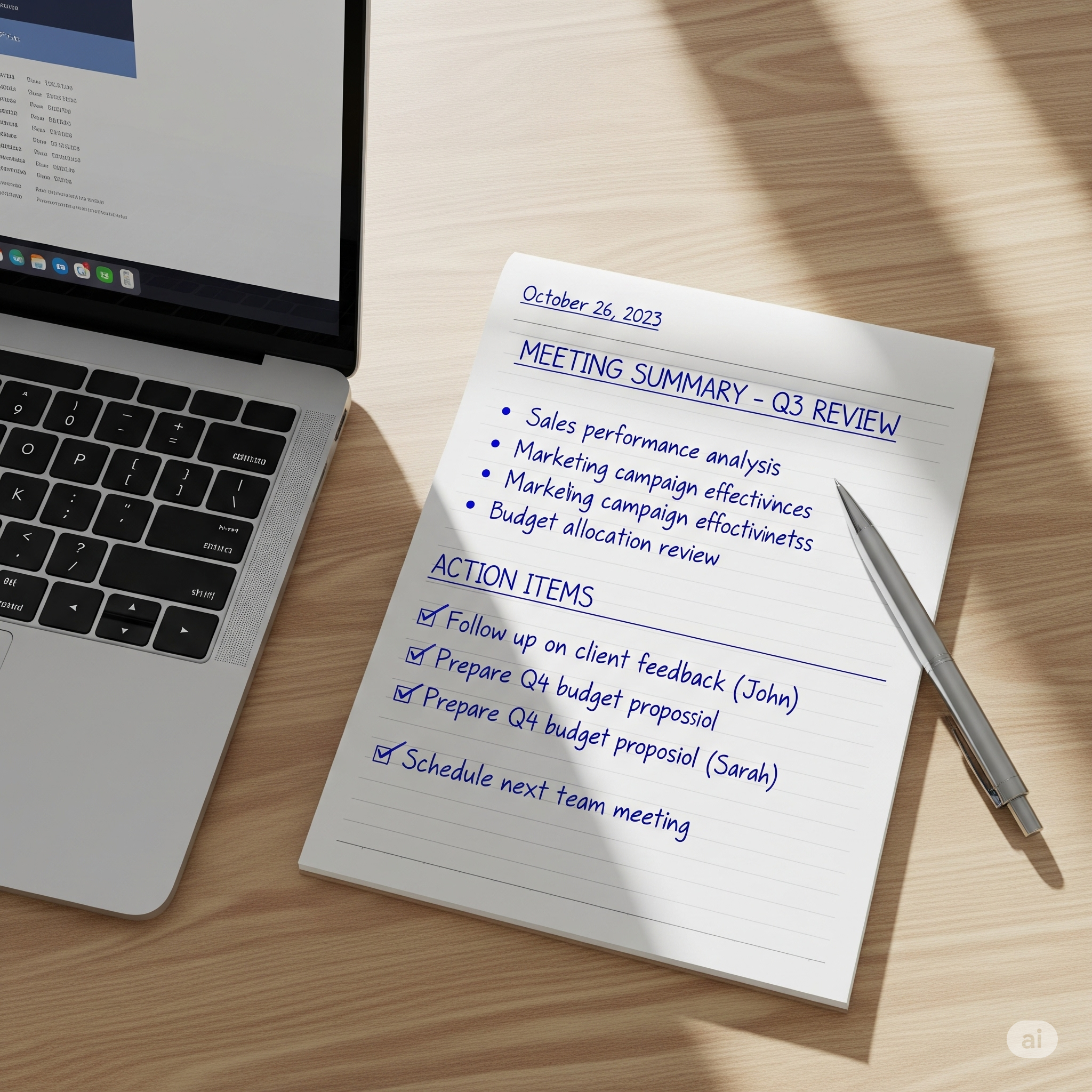 Meeting Summary Template